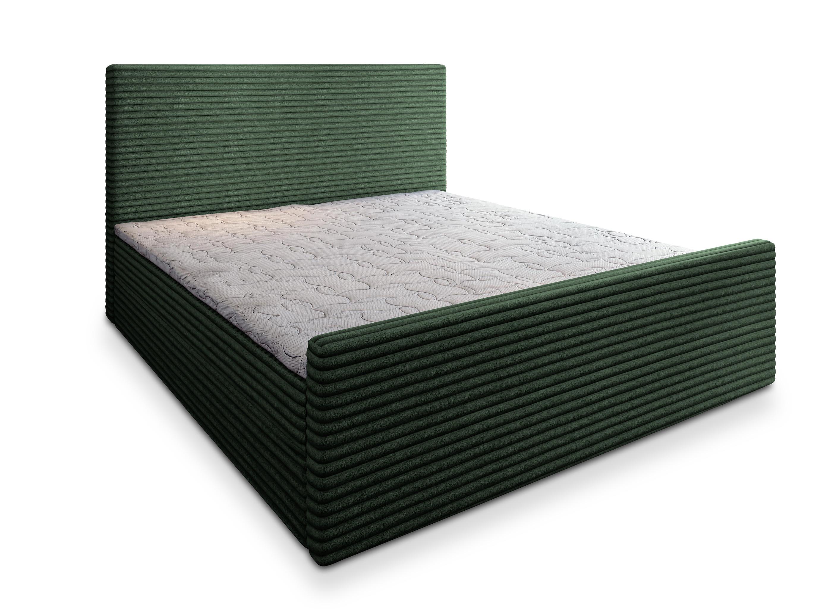 BOXBETT BRENTO 180x200 cm mit Matratze und Topper - Grün - Grün, Holz (180/200cm) - MASSENO