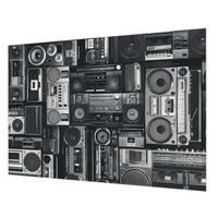 FOTOTAPETE 312x219 cm - Retro-Radio - Schwarz, Textil (312/219cm) - Wallfluent
