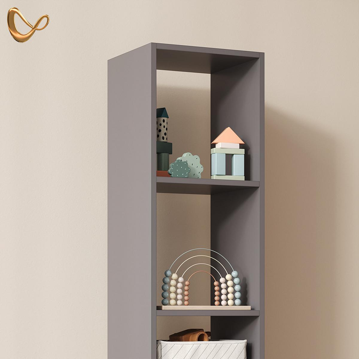 KINDERREGAL Mailo Grau/Artisan 35.2 x 159.5 cm - Eiche Artisan/Grau, Holzwerkstoff (35.2/159.5/30cm) - Livinity®