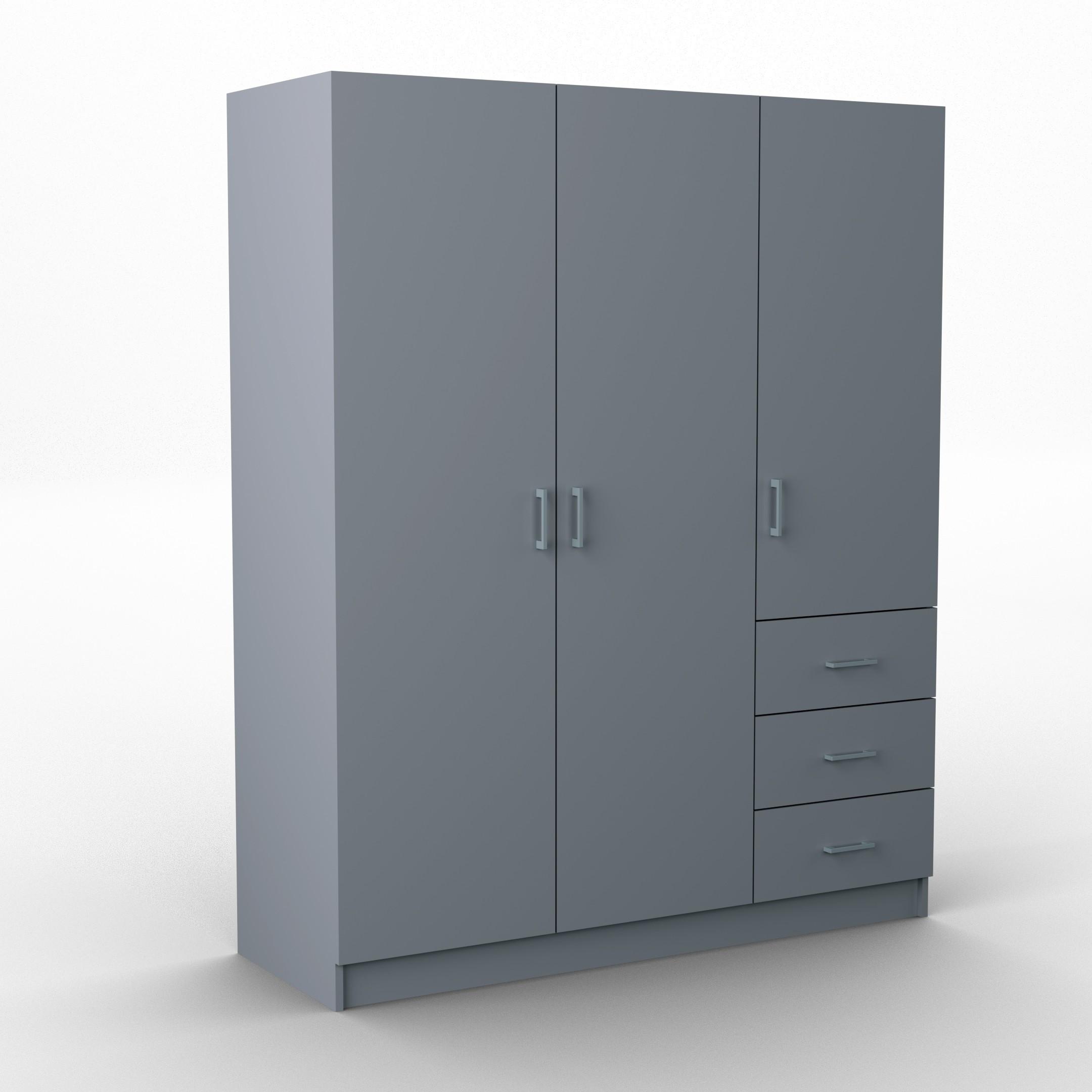 DREHTÜRENSCHRANK PINELLO 144/177/50 cm 3-türig Graphitfarben - Graphitfarben, Holzwerkstoff (144/177/50cm) - MASSENO