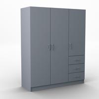 DREHTÜRENSCHRANK PINELLO 144/177/50 cm 3-türig Graphitfarben - Graphitfarben, Holzwerkstoff (144/177/50cm) - MASSENO