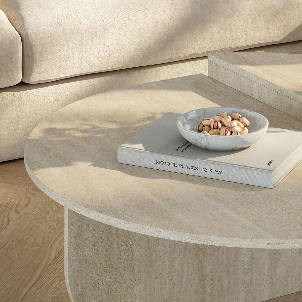 COUCHTISCH Tondesdaslo 90/90/35 cm - Beige, Holzwerkstoff (90/90/35cm) - [en.casa]