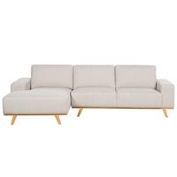 3-SITZER-ECKSOFA beige linksseitig Nora - Hellbraun/Beige, Textil (279/150cm) - Beliani