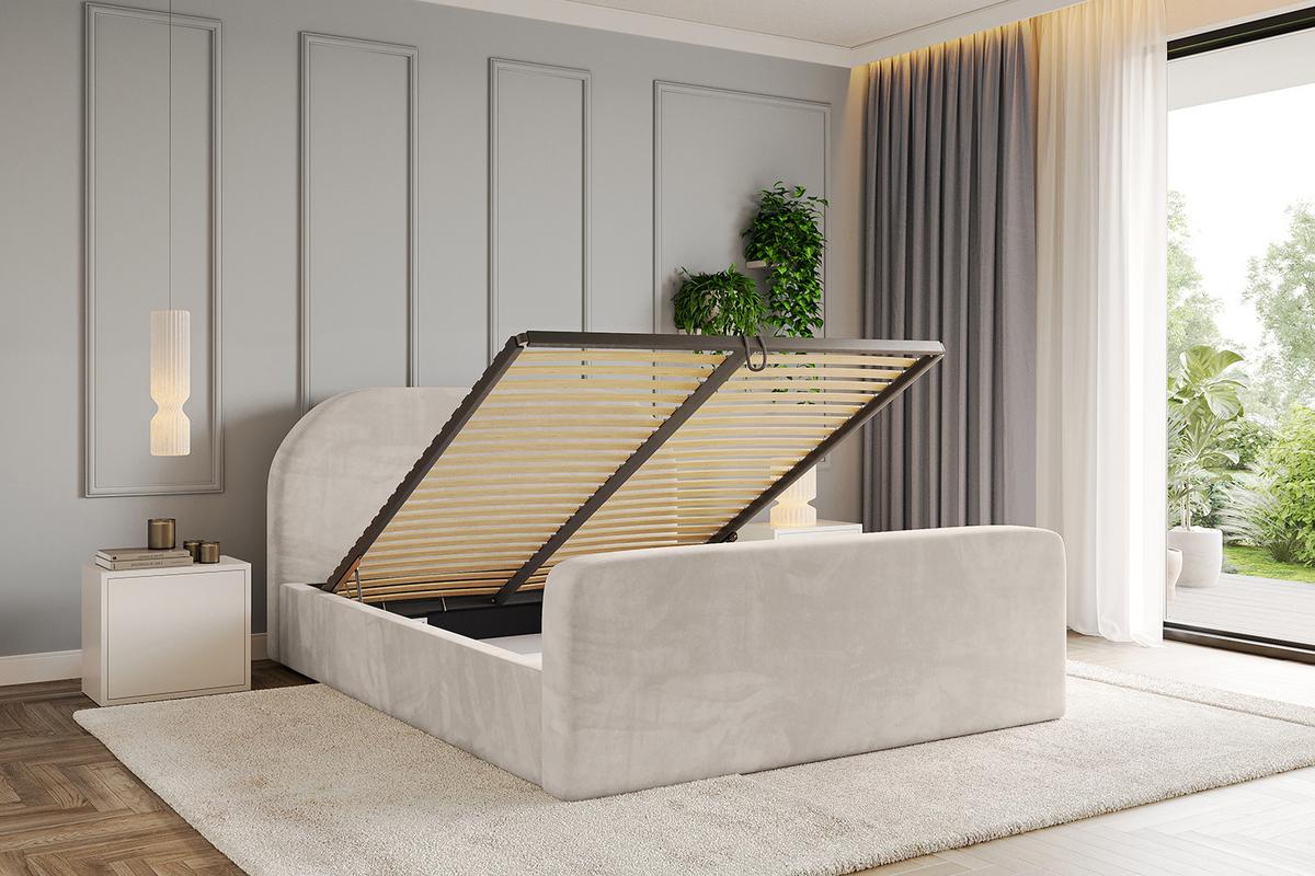 POLSTERBETT mit Bettkasten, Fußteil und Lattenrost, Boxbett ohne Matratze - TIVON-Z 180x200 Beige - Beige, Holzwerkstoff/Textil (180/200cm) - ALTDECOR