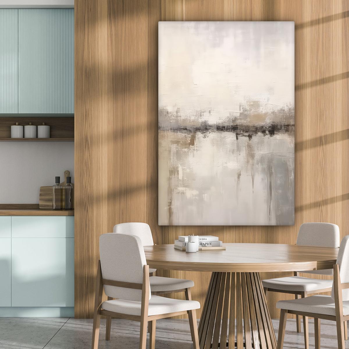 LEINWANDBILD Moderne Kunst - Abstrakt - Beige Deko XXL 80x120 cm - Beige, Textil (80/120cm) - MuchoWow