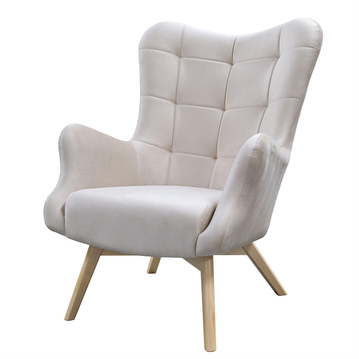 SESSEL SAND mit Buchenbeinen - Ecru/Buchefarben, Textil (80/105/86cm) - Lookway