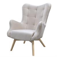 SESSEL SAND mit Buchenbeinen - Ecru/Buchefarben, Textil (80/105/86cm) - Lookway