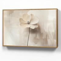 WANDLEUCHTE MIT AKKU Blume - Beige - Farbe - Schatten 90x60 cm - Beige, Holzwerkstoff (90/60/8cm) - OnlyWow