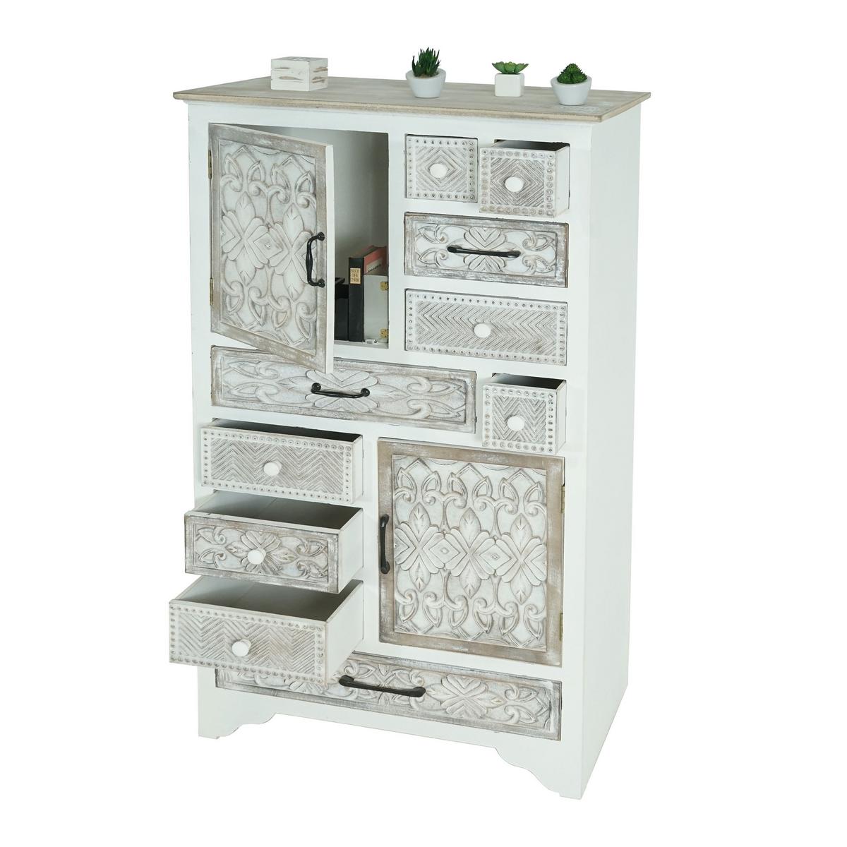 KOMMODE Weiß, Braun - Weiß/Braun, Holzwerkstoff (81/150/40cm) - MCW