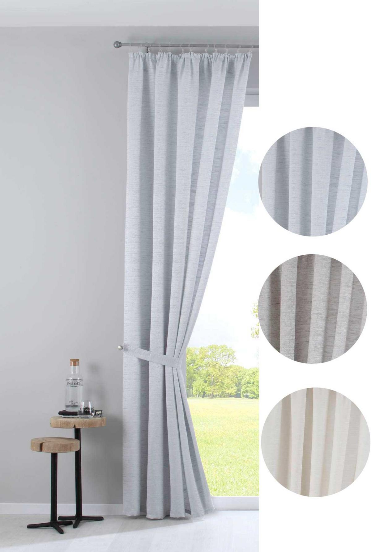 VORHANG »Sivas« HxB 254x140 cm Taupe - Pastellblau, Textil (140/254cm) - Gardinenbox