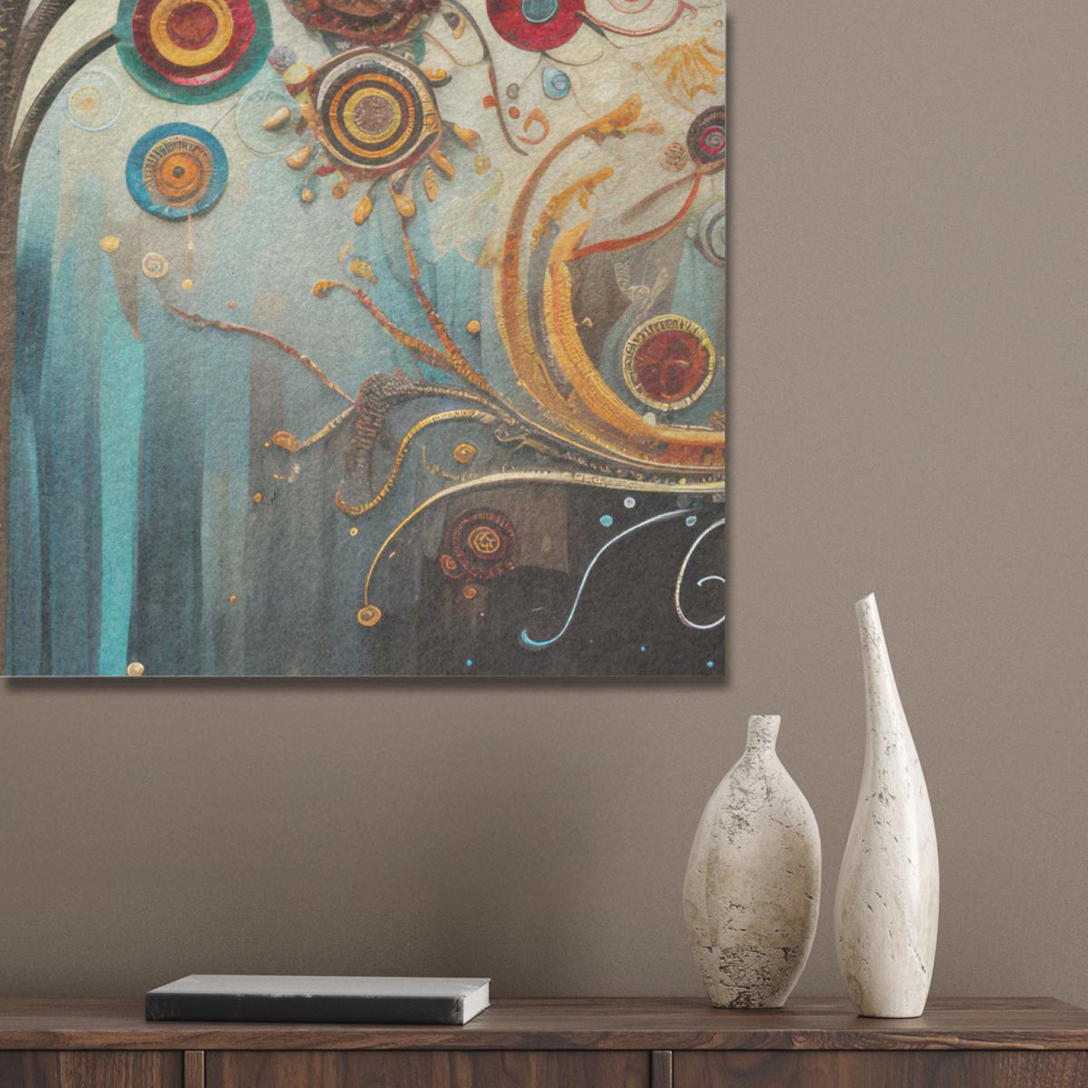AKUSTIKBILD Baum - Baum des Lebens - Farbe Akustikpaneele 90x90 cm - Braun, Kunststoff (90/90/0.9cm) - MuchoWow