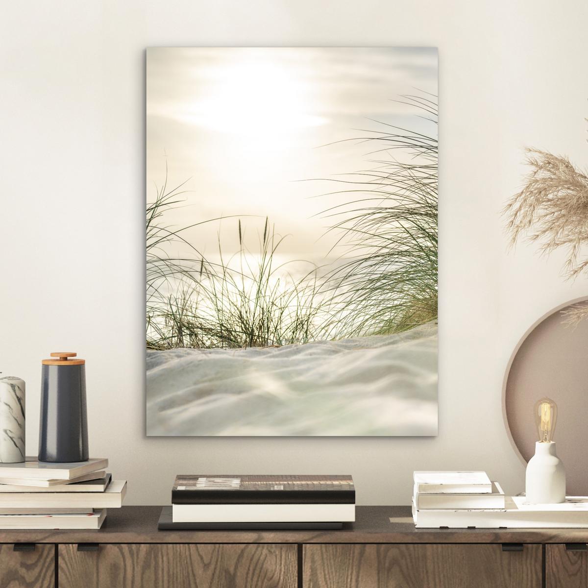 METALLBILD Dünen mit Strandhafer in der Sonne des Nationalparks Schleswig-Holsteinisches Wattenmeer 30x40 cm - Creme, Metall (30/40cm) - MuchoWow