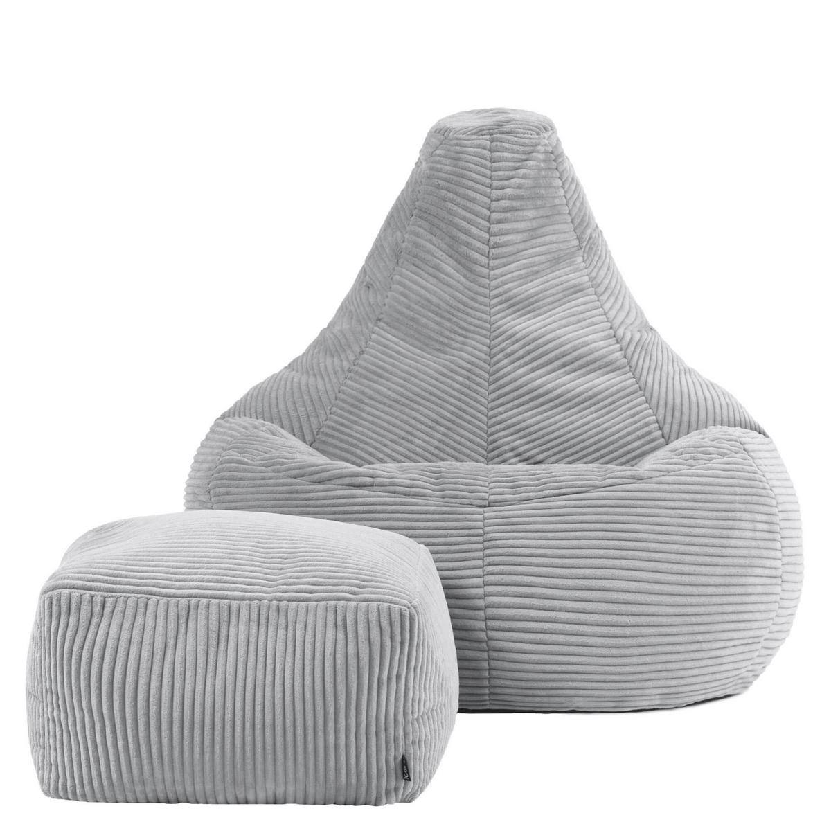 SITZSACK Dalton mit Hocker - Grau, Textil (82/76/82cm) - icon
