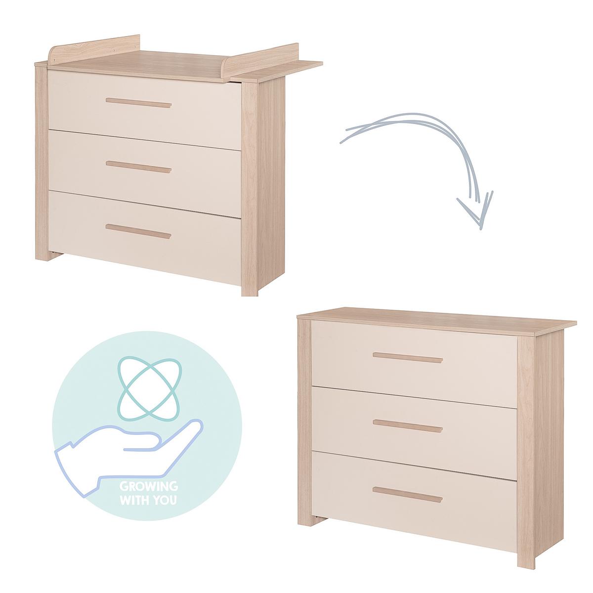 WICKELKOMMODE Momo - Kaschmir, Holz/Holzwerkstoff (112/98/75cm) - Roba