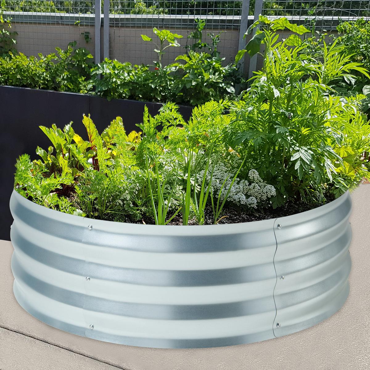 PFLANZBEET Andrano - Silberfarben, Metall (91.5/30.5/91.5cm) - casa.pro
