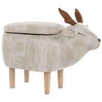 TIERHOCKER Reindeer 31/63/40 cm - Beige, Kunststoff/Textil (63/40/31cm) - Beliani