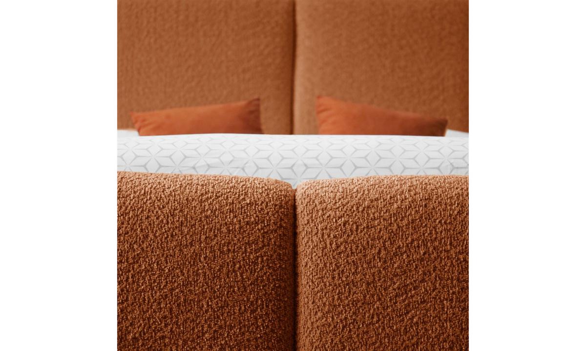 POLSTERBETT ELENA 160x200 cm Kupfer (Anthology 9), 34 Holzlatten, Kopfteil 108 cm - Kupferfarben, Textil (160/200cm) - Lookway