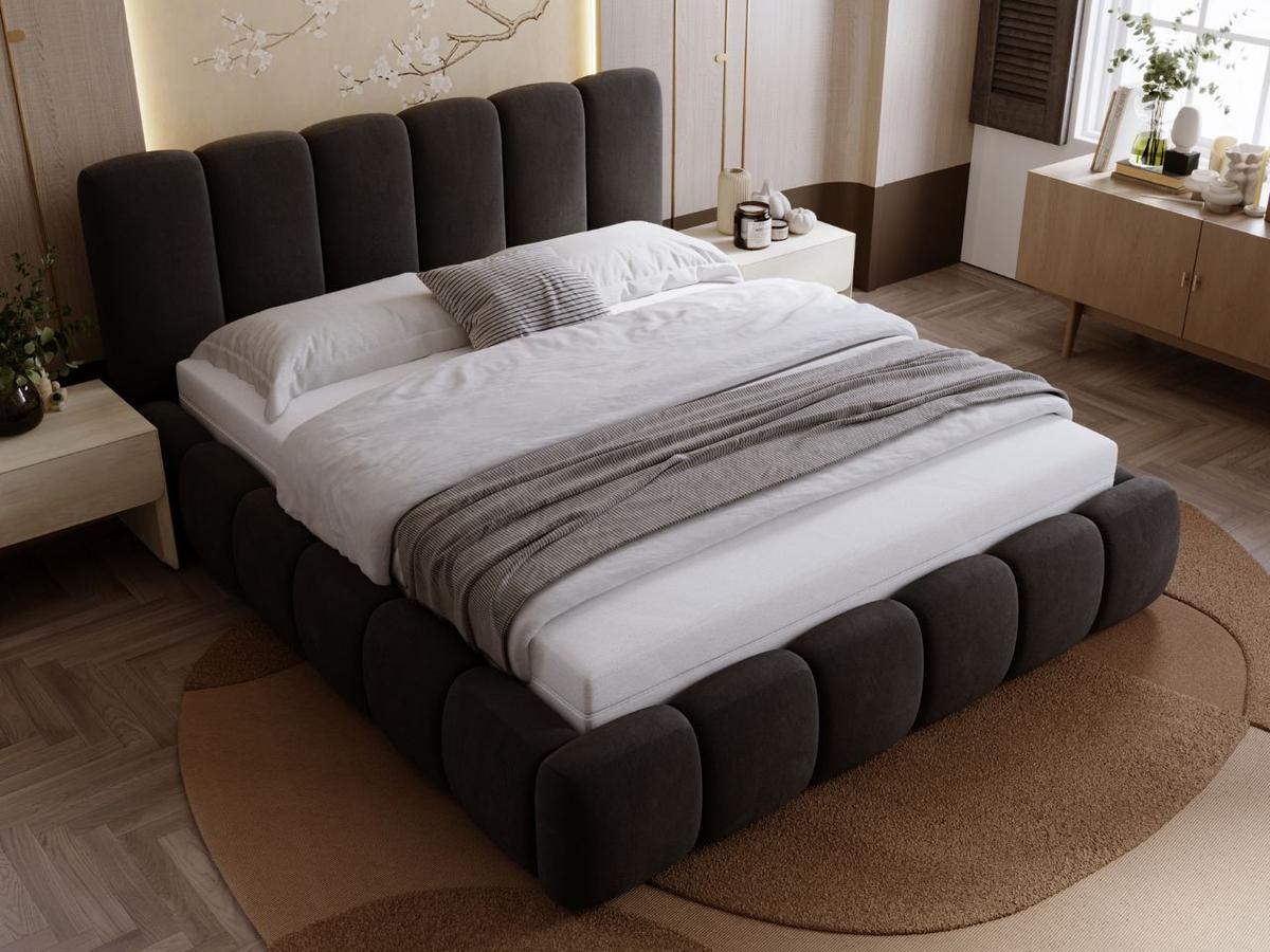 POLSTERBETT Royal 180x200 Schwarz - Schwarz, Textil (180/200cm) - Graingold