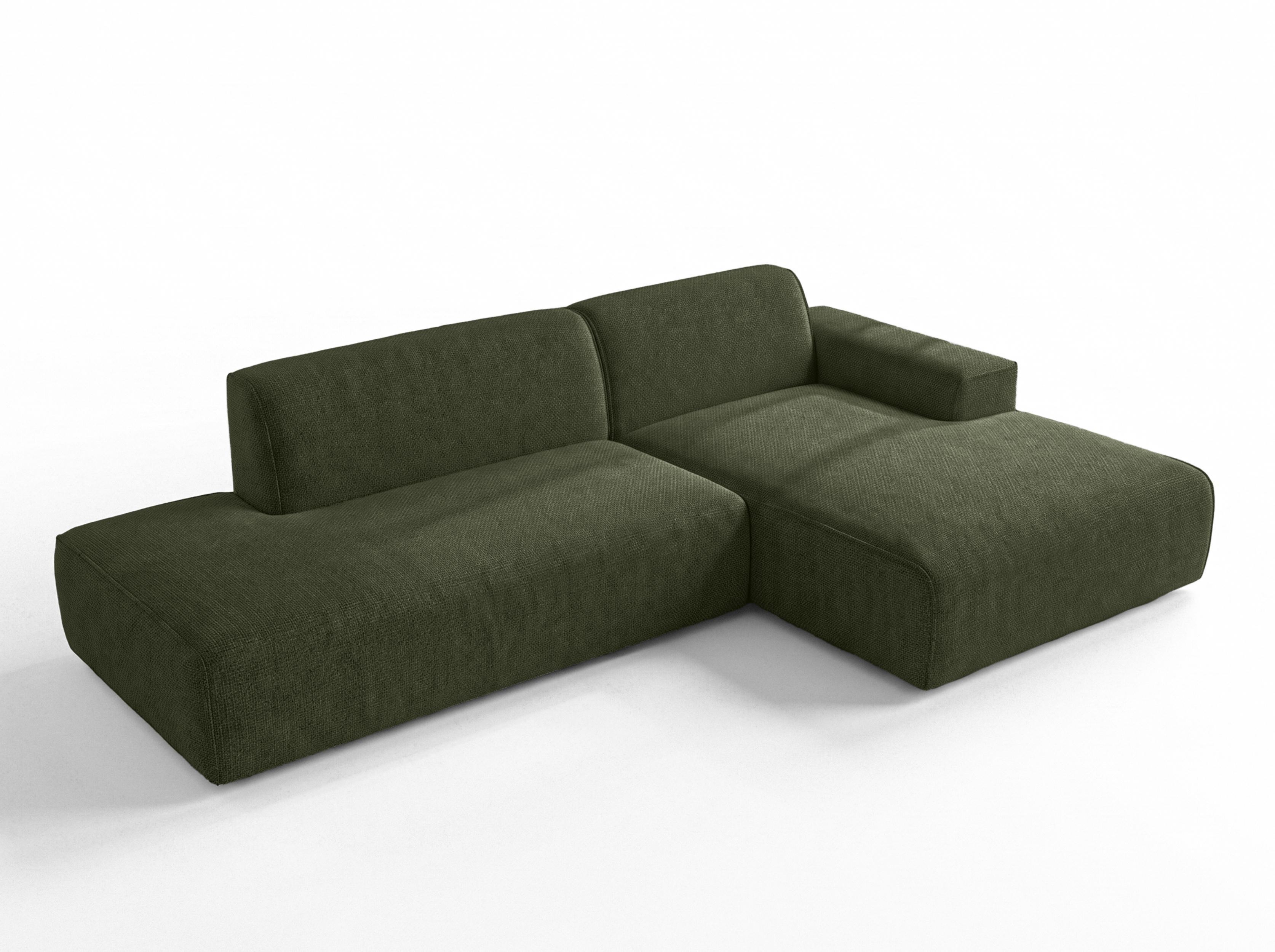 ECKSOFA L Form Didim Duo Grün 288/162/80 cm – stilvolle kleine Eckcouch Rechts - Schwarz/Grün, Kunststoff/Textil (162/288cm) - AX Living