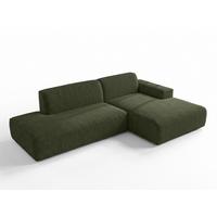 ECKSOFA L Form Didim Duo Grün 288/162/80 cm – stilvolle kleine Eckcouch Rechts - Schwarz/Grün, Kunststoff/Textil (162/288cm) - AX Living
