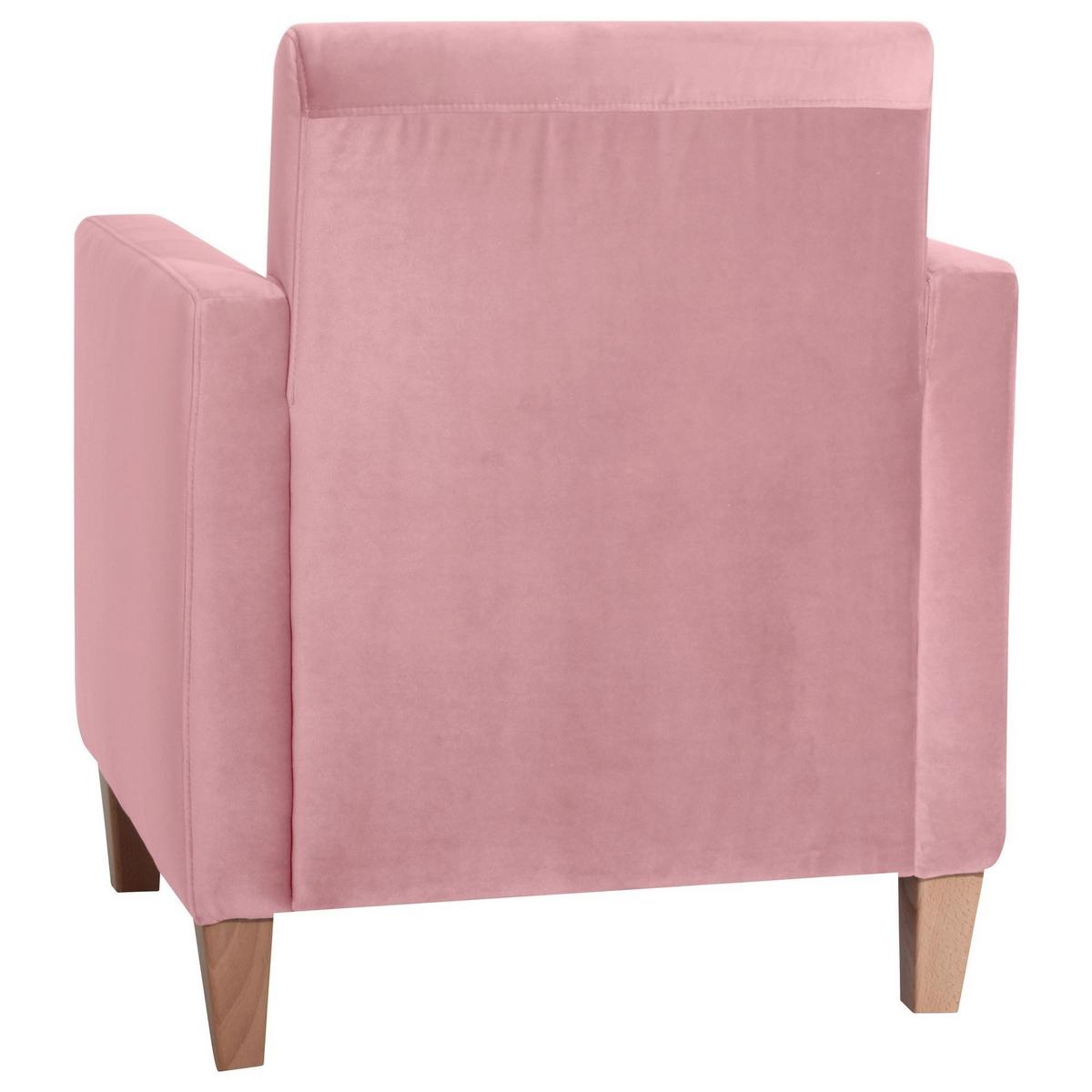SESSEL Karol Bezug Samtvelours Buche natur / rosé - Rosa, Kunststoff (71/81/70cm) - 58aufmkessel