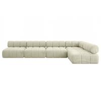 ECKSOFA modulares Sofa Samaro-L3 - 380x190x70 cm Beige Velours - Beige, Holzwerkstoff/Textil (380/190cm) - ALTDECOR