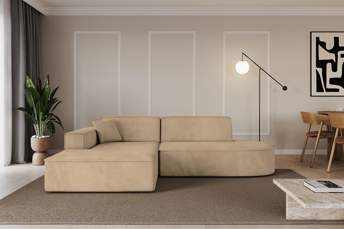 ECKSOFA Ottomane Links IREA-L1-v4 - 234x171x79 cm Beige - Beige, Holzwerkstoff/Textil (234/171cm) - ALTDECOR