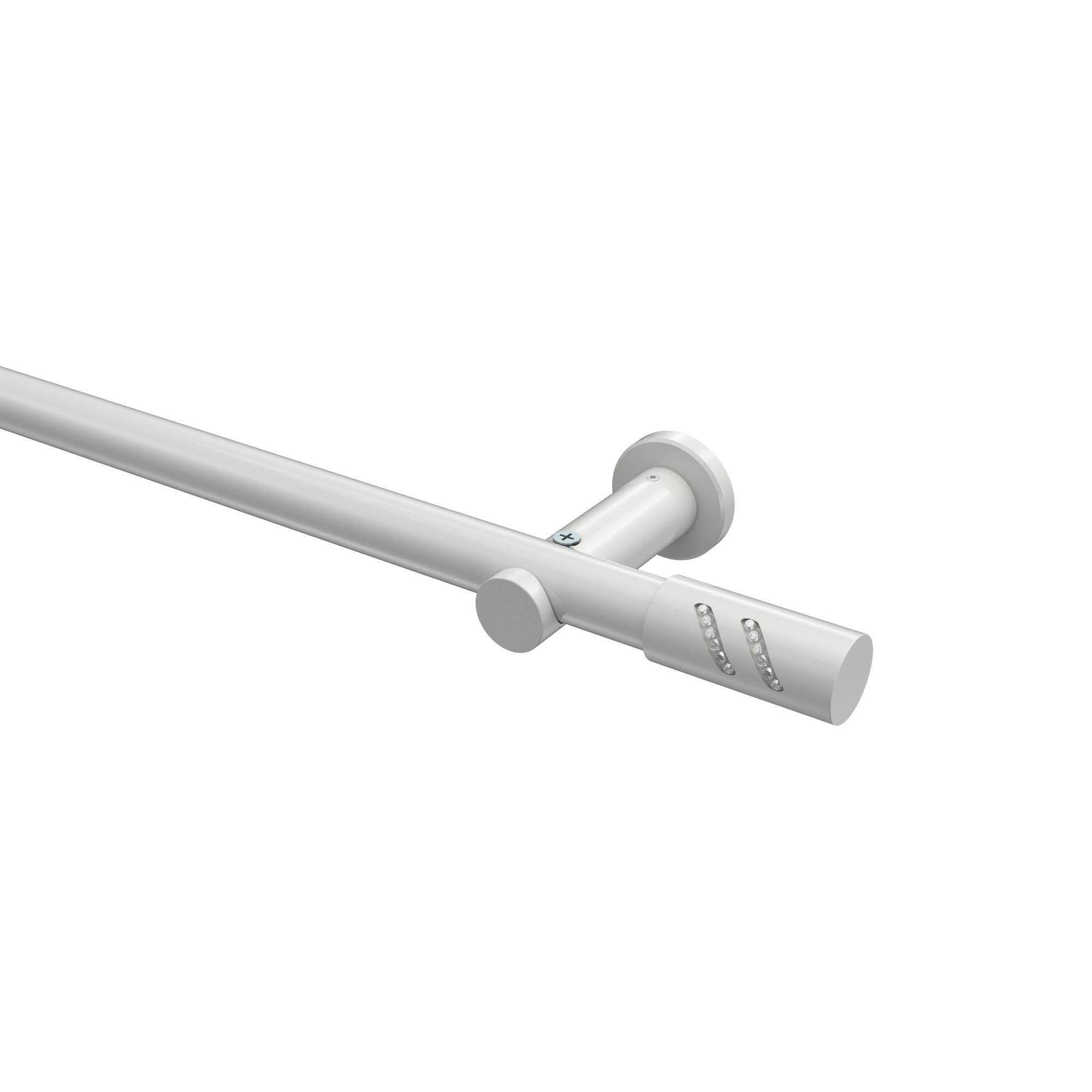 GARDINENSTANGE Platon Zoena 480 cm (geteilt in 3 x 160 cm), 1-läufig (ohne Ringe), 20 mm Ø Weiß - Weiß, Metall (480cm) - INTERDECO
