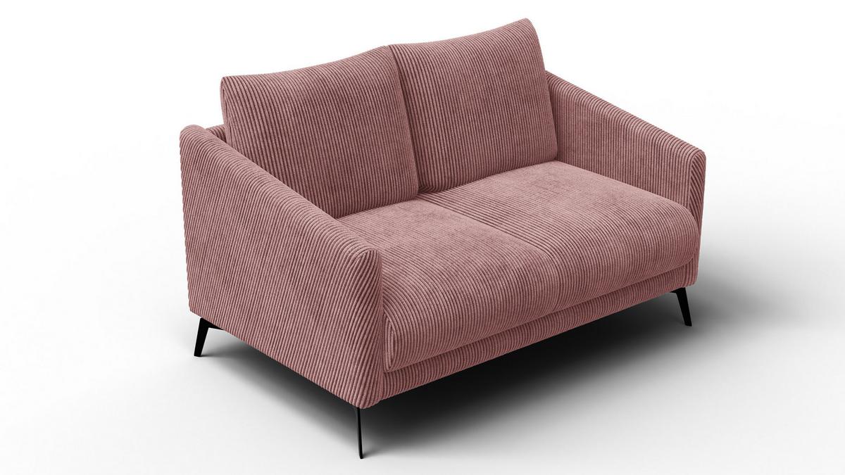 SOFA VILT 2-Sitzer, altrosa - Altrosa/Schwarz, Holzwerkstoff/Textil (142/89/94cm) - Wozimo