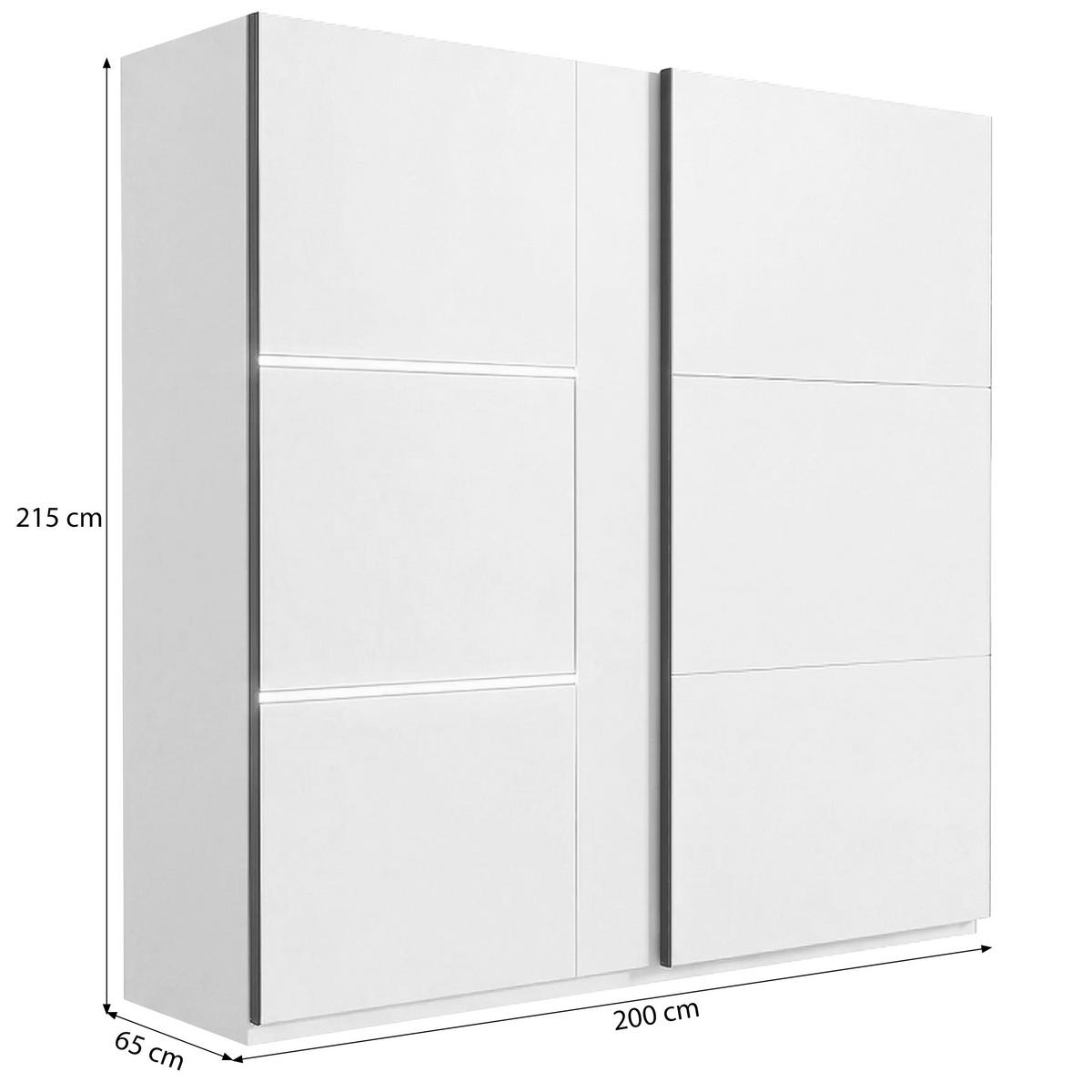 SCHWEBETÜRENSCHRANK Travis mit 2 Türen und LED-Beleuchtung, 200 cm, Kaschmir - Kaschmir, Holzwerkstoff (200/215/65cm) - Beautysofa