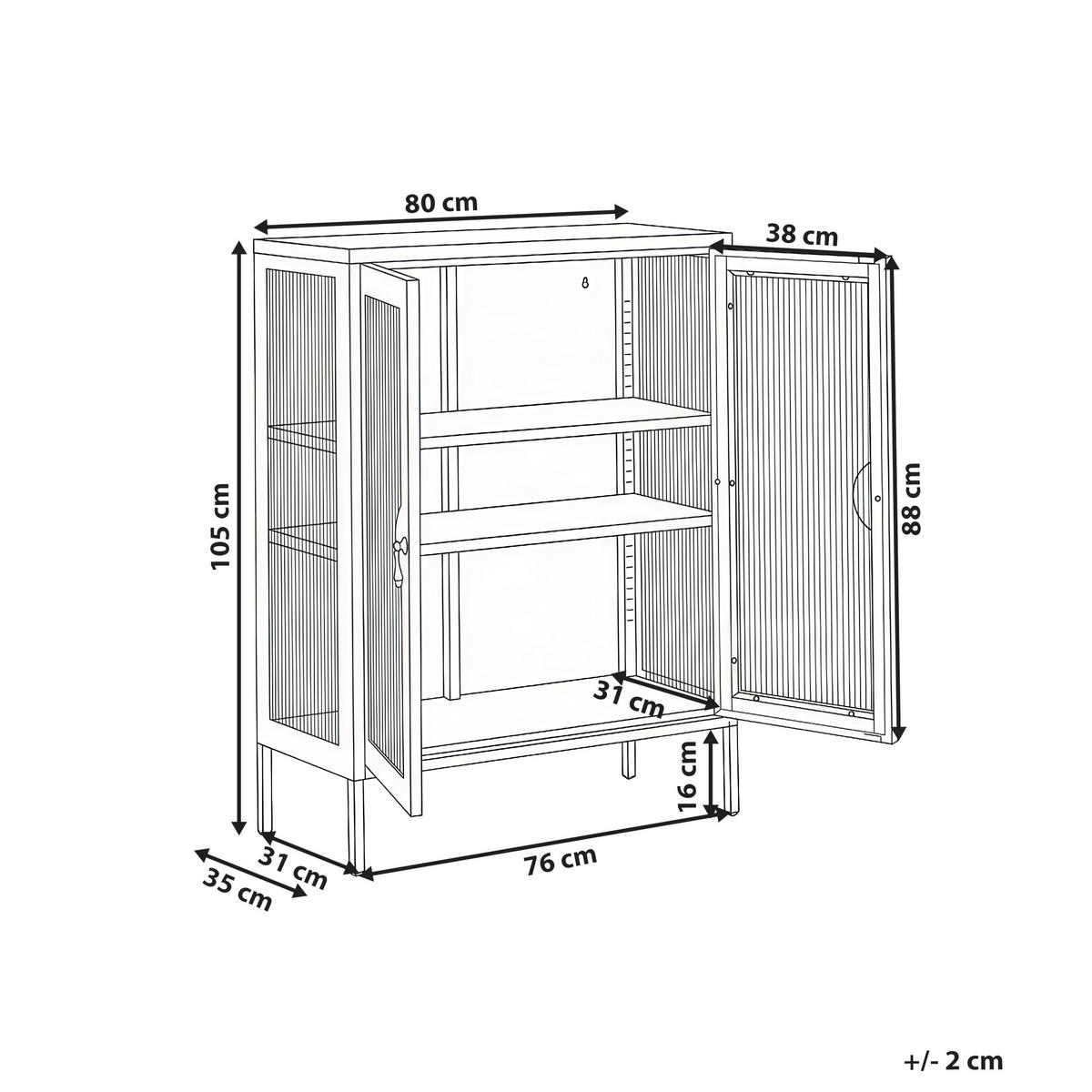 BÜROSCHRANK Metall Schwarz Gleora - Schwarz, Metall (80/105/35cm) - Beliani