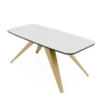 AUSZIEHTISCH FENTO 160/80/76 cm, Gold / Weiß - Goldfarben/Weiß, Holzwerkstoff/Metall (80/160/76cm) - Idohome