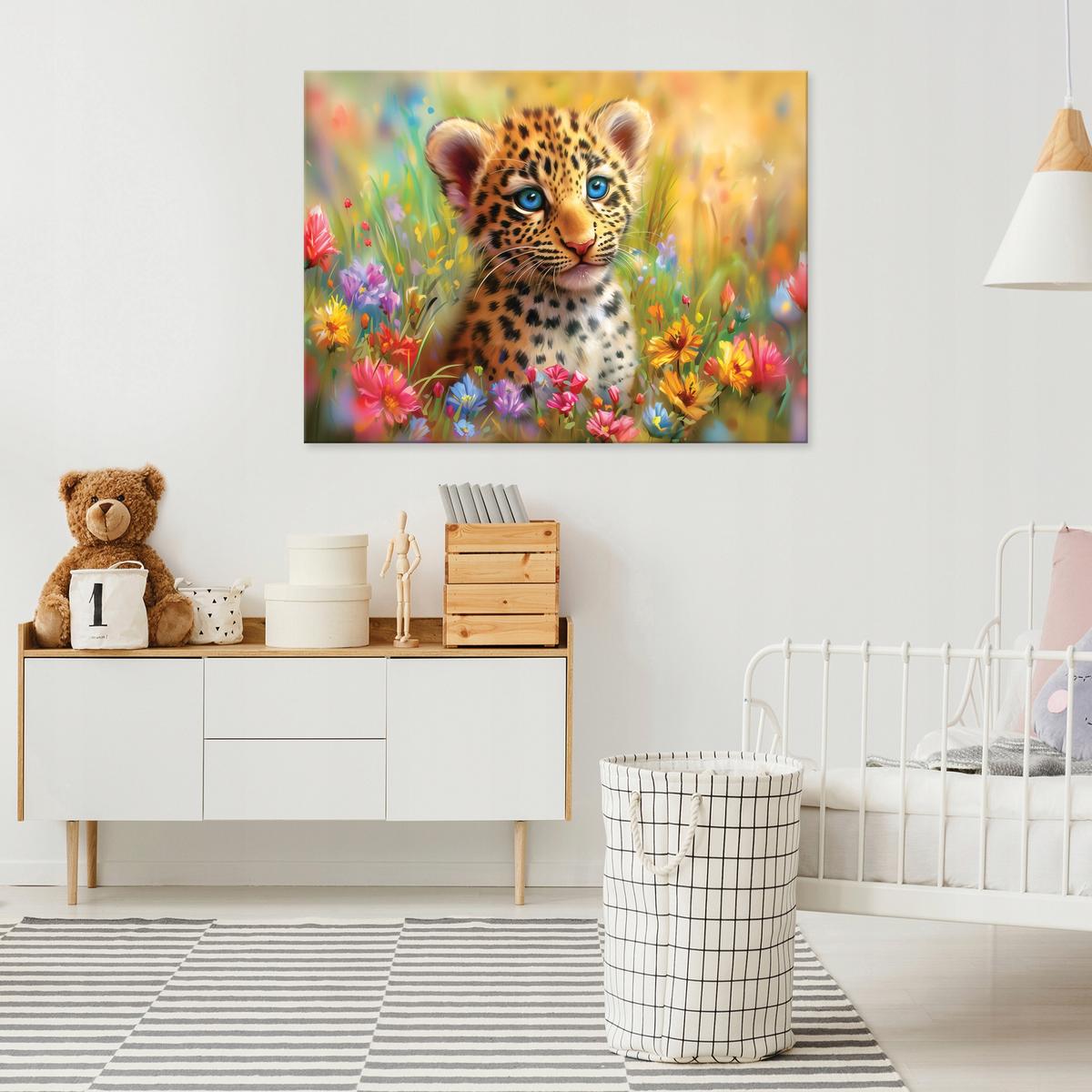 LEINWANDBILD Tiere Panther Bunt 60x40 cm - Multicolor, Holzwerkstoff (60/40cm) - Wallarena