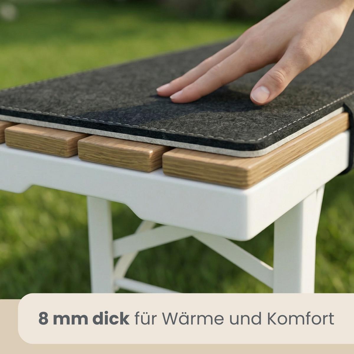 BIERBANKAUFLAGE Filz, 2er Set, Anthrazit, 220/25/0,8 cm - Schwarz, Kunststoff (25/1/220cm) - Dunedesign
