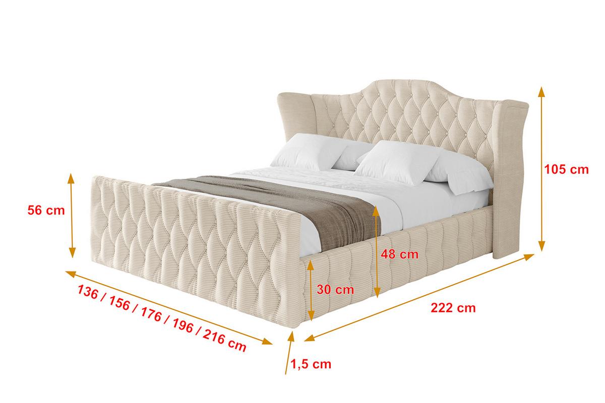 POLSTERBETT mit Bettkasten, Fußteil und Lattenrost, Boxbett ohne Matratze - MODY-Z 120x200 Beige - Creme, Holzwerkstoff/Textil (120/200cm) - ALTDECOR