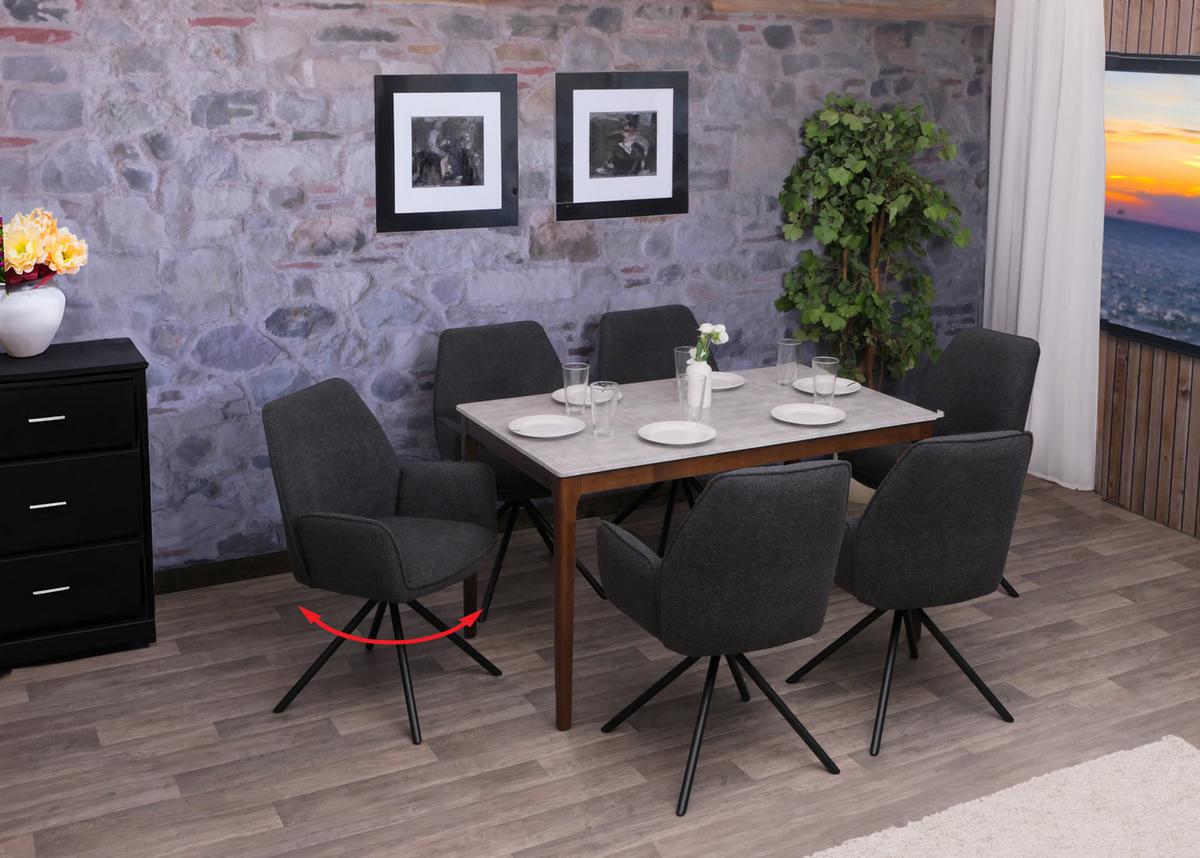 ESSZIMMERSTUHL Grau - Dunkelgrau/Grau, Textil (60/86/60cm) - MCW