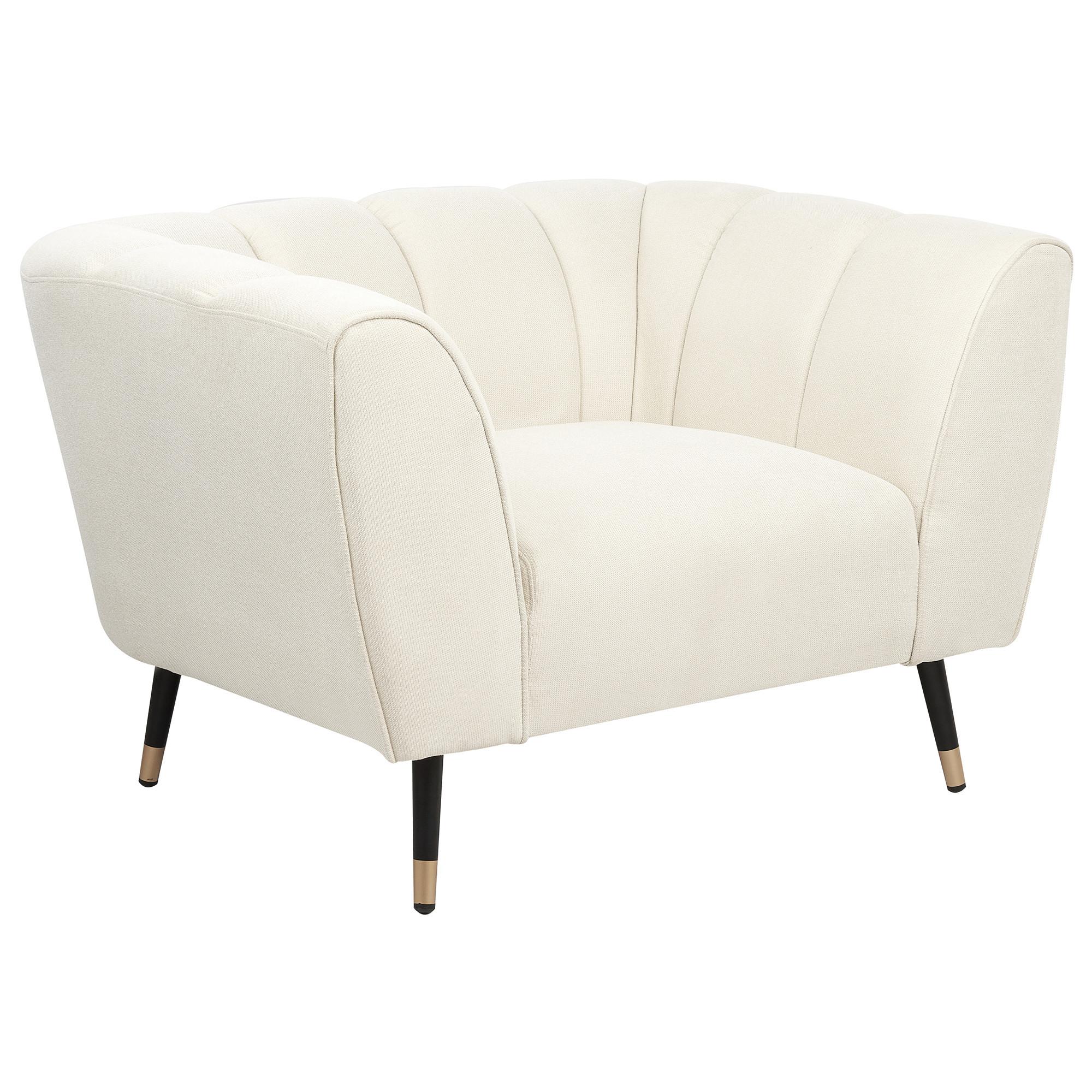 SESSEL Hellbeige Orsta - Beige/Goldfarben, Textil (112/73/85cm) - Beliani