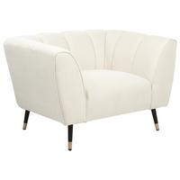 SESSEL Hellbeige Orsta - Beige/Goldfarben, Textil (112/73/85cm) - Beliani