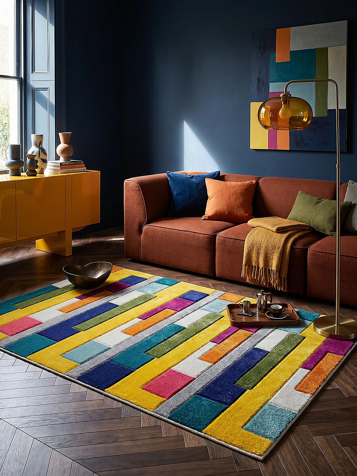 TEPPICH MOSS, geometrisch-abstrakt, Bunt, 80 x 150 cm - Multicolor, Textil (150/80cm) - KADIMA DESIGN
