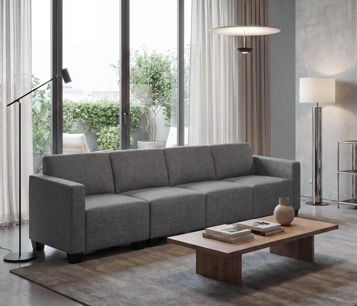 4-SITZER SOFA COUCH Grau - Grau, Textil (250/76/72cm) - MCW