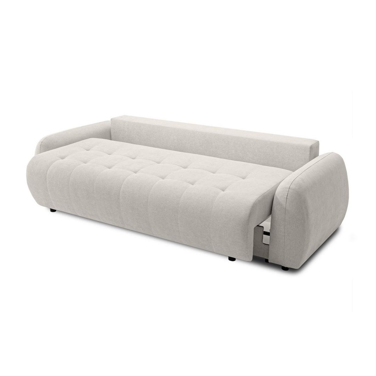 SOFA OMEGA Zweisitzer mit Schlaffunktion, Rosa 02 - Ecru, Textil (252/92/105cm) - Lookway