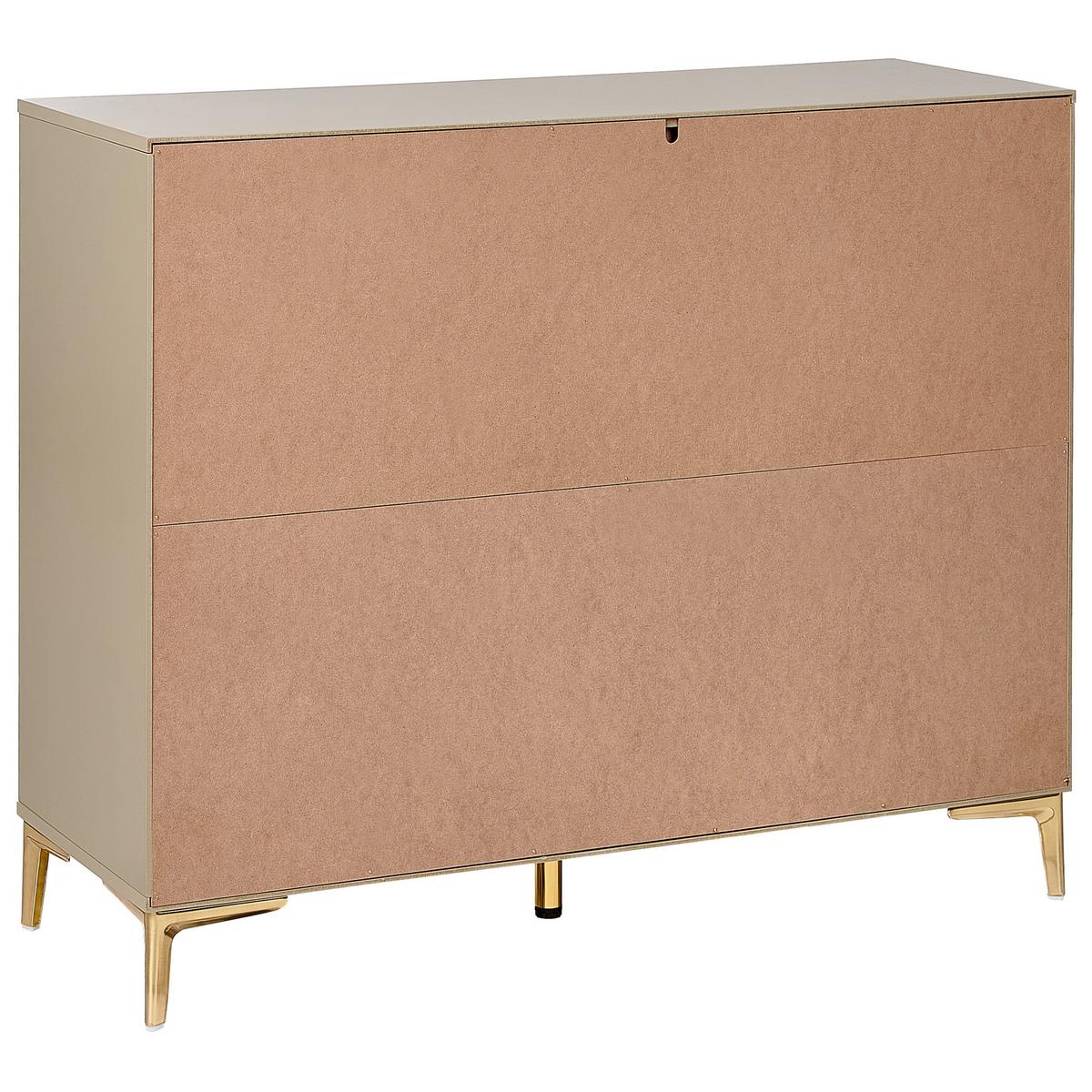 KOMMODE mit 6 Schubladen Beige Walcott - Beige, Holzwerkstoff (108/89/40cm) - Beliani
