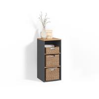 WASCHMASCHINENSCHRANK Paolina Anthrazit/Goldkraft Eiche 40.2 x 88.2 cm - Honigeiche/Anthrazit, Holzwerkstoff (40.2/88.2/40.5cm) - Livinity®