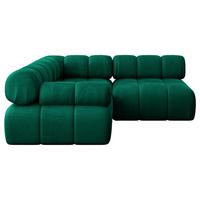 ECKSOFA modulares Sofa Mende-L1 - 190x190x70 cm Dunkelgrün Velours - Dunkelgrün, Holzwerkstoff/Textil (190/190cm) - ALTDECOR