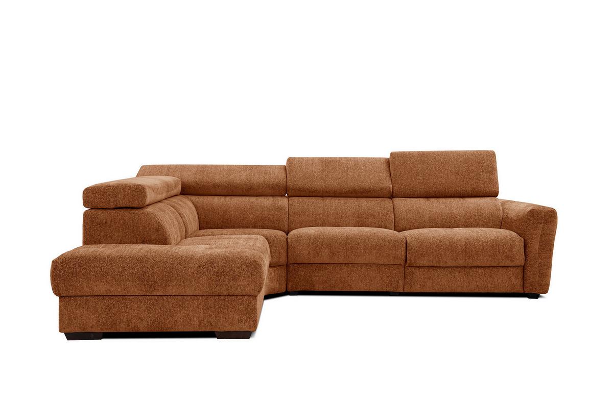 ECKSOFA CALVERA 5-Sitzer mit 1 Relaxfunktion, dunkelorange - Dunkelorange, Holzwerkstoff/Textil (239/298cm) - Wozimo