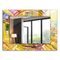 SPIEGEL 80 x 60 cm Rechteckig mit Aufdruck - Gelb, Glas (80/60/0.4cm) - TULUP