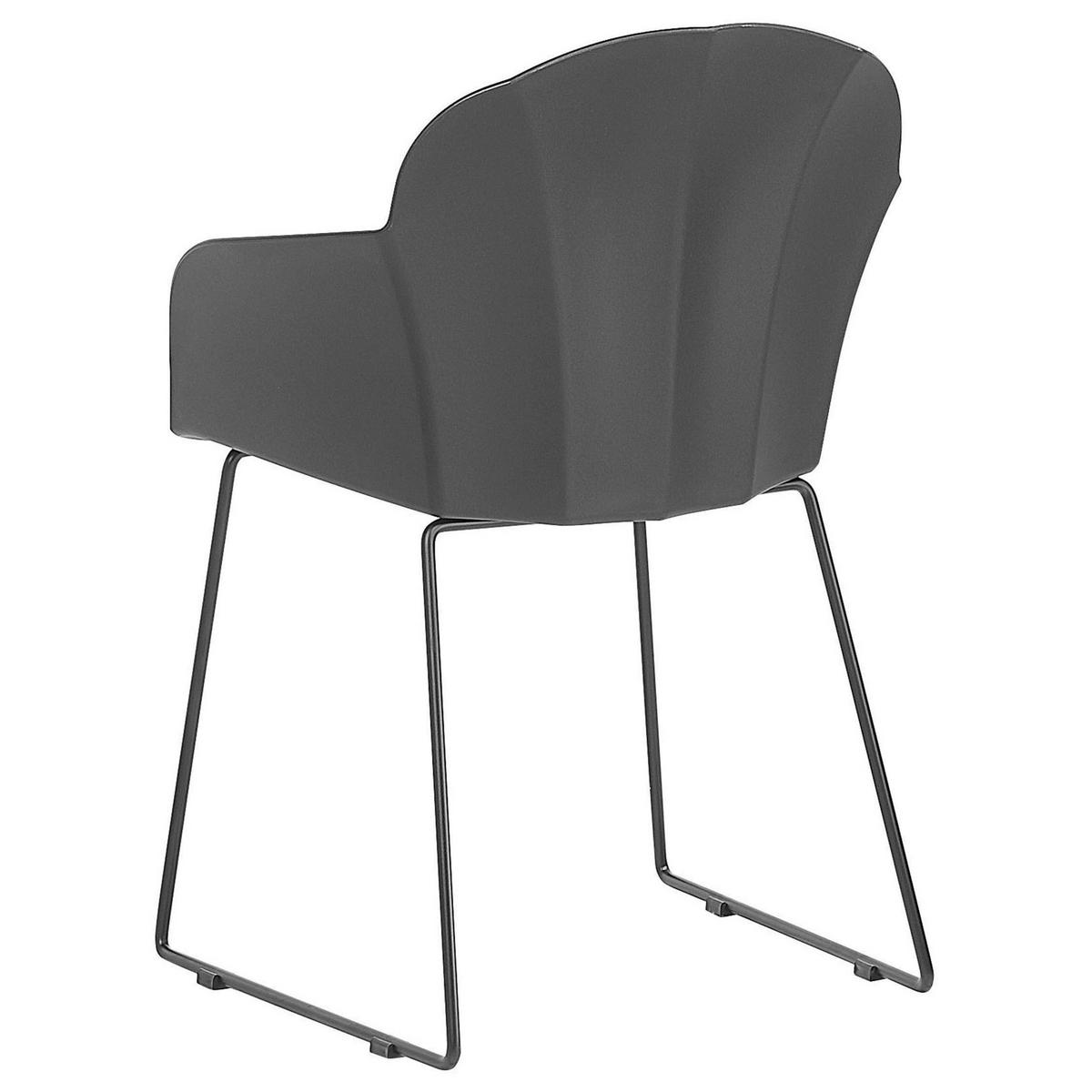 ESSZIMMERSTUHL 2er-Set Kunststoff Schwarz Sylva - Schwarz, Kunststoff/Metall (58/85/54cm) - Beliani