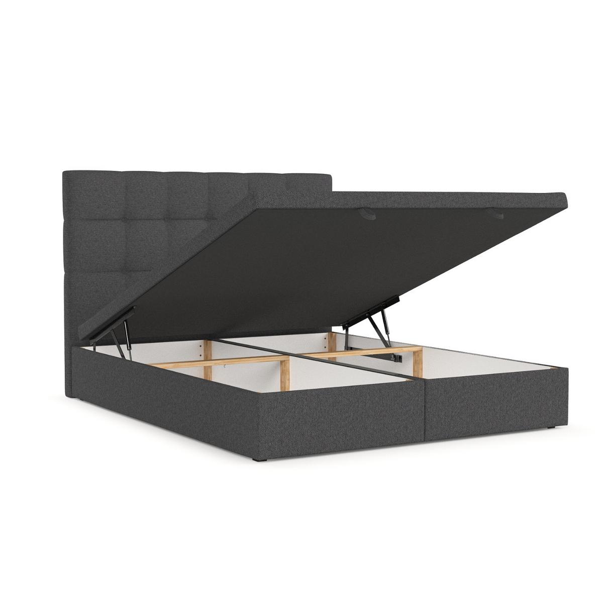 POLSTERBETT Guam mit Stauraum 120/200 cm Anthrazit im Megan Stoff - Anthrazit/Schwarz, Holz/Holzwerkstoff (120/200cm) - AltaBeds