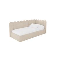 EINZELLBETT Jugendbett mit Bettkasten und Matratze H3/H4, Links - ARTY 100x200 Beige - Creme, Holzwerkstoff/Textil (100/200cm) - ALTDECOR