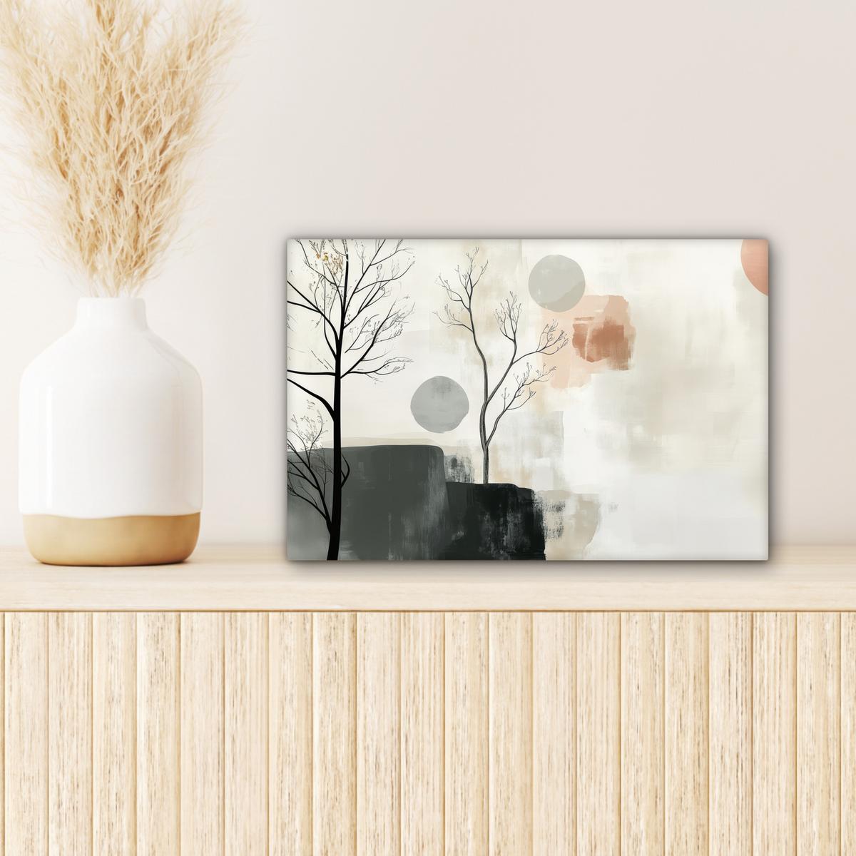 LEINWANDBILD Wabi sabi - Beige - Pflanze Deko Schlafzimmer 30x20 cm - Sandfarben, Textil (30/20cm) - MuchoWow